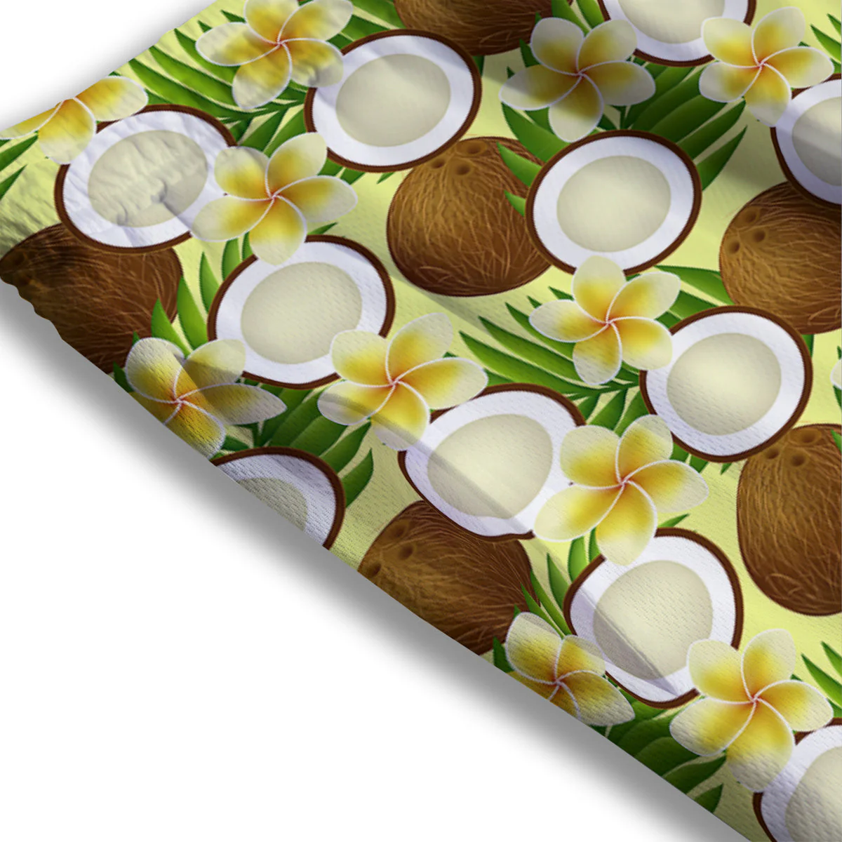 Coconut Beige Print Pattern Mesh Shorts - Image 3