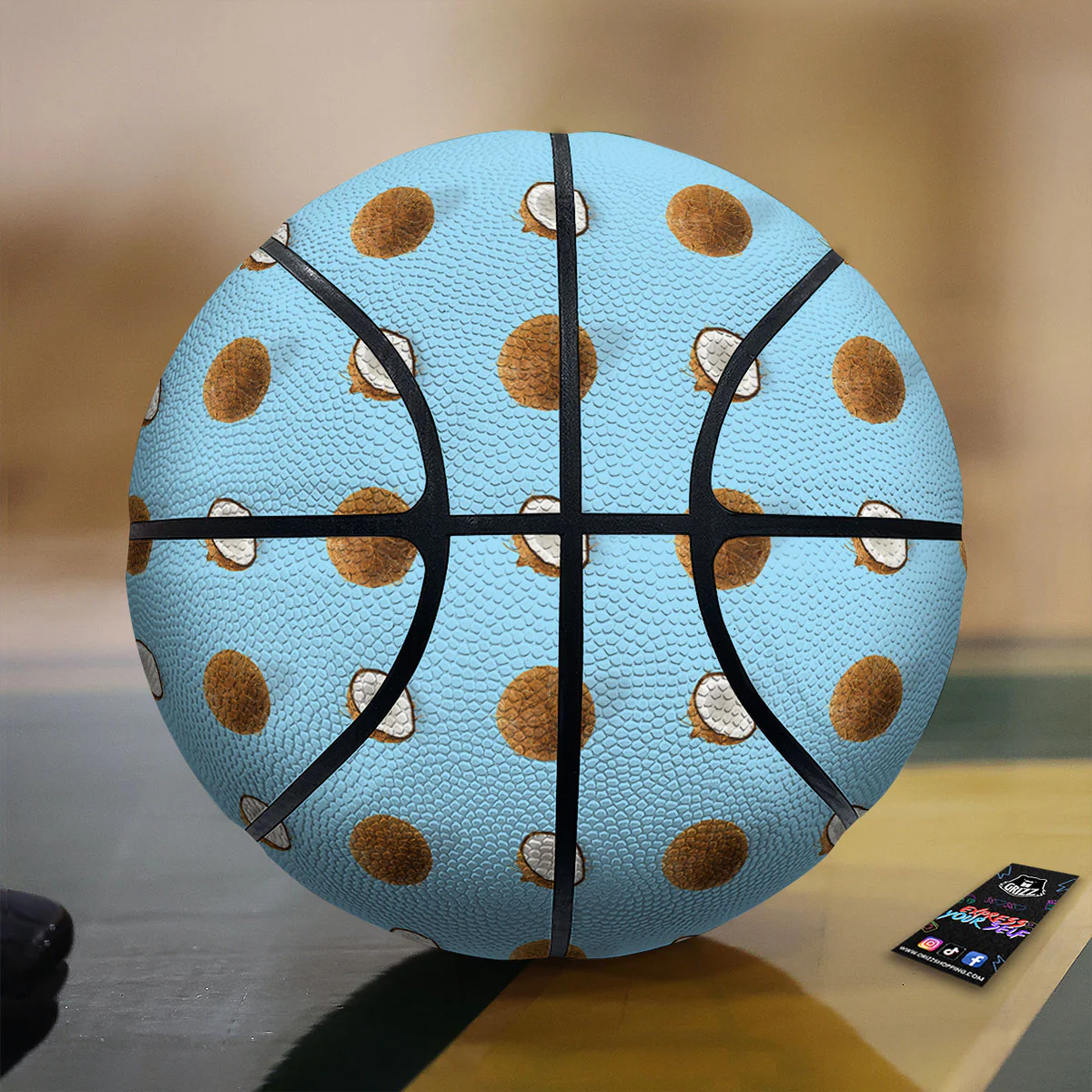 Coconut Blue Summer Print Pattern Basketball