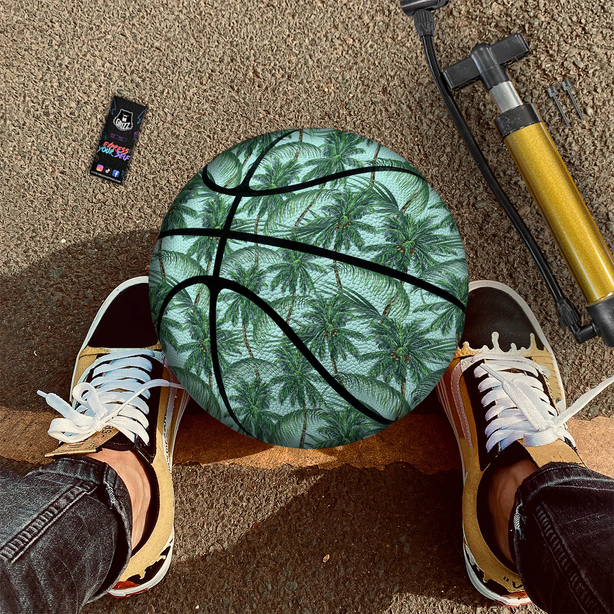 Coconut Leaf Print Basketball - Image 2