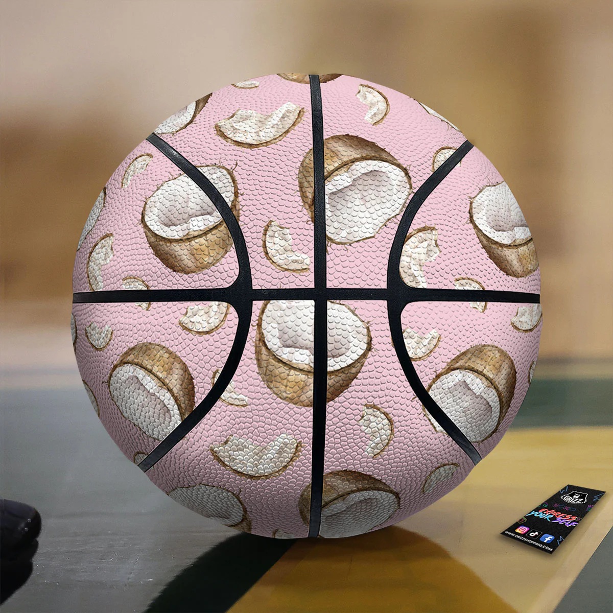 Coconut Pink Print Pattern Basketball