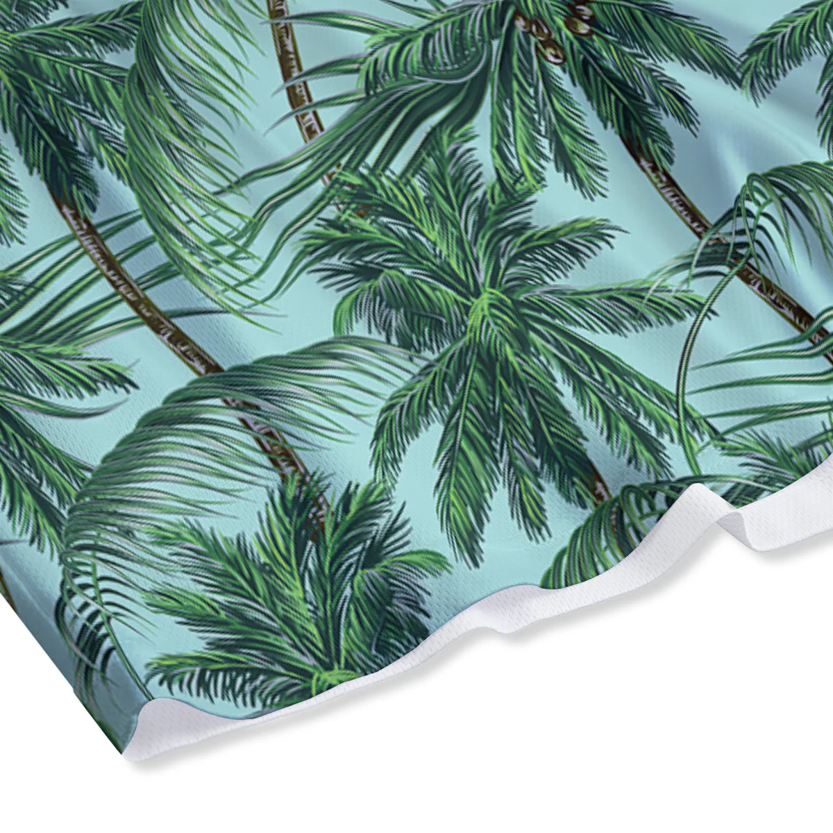 Coconut Tree Vintage Print Pattern Mesh Shorts - Image 4