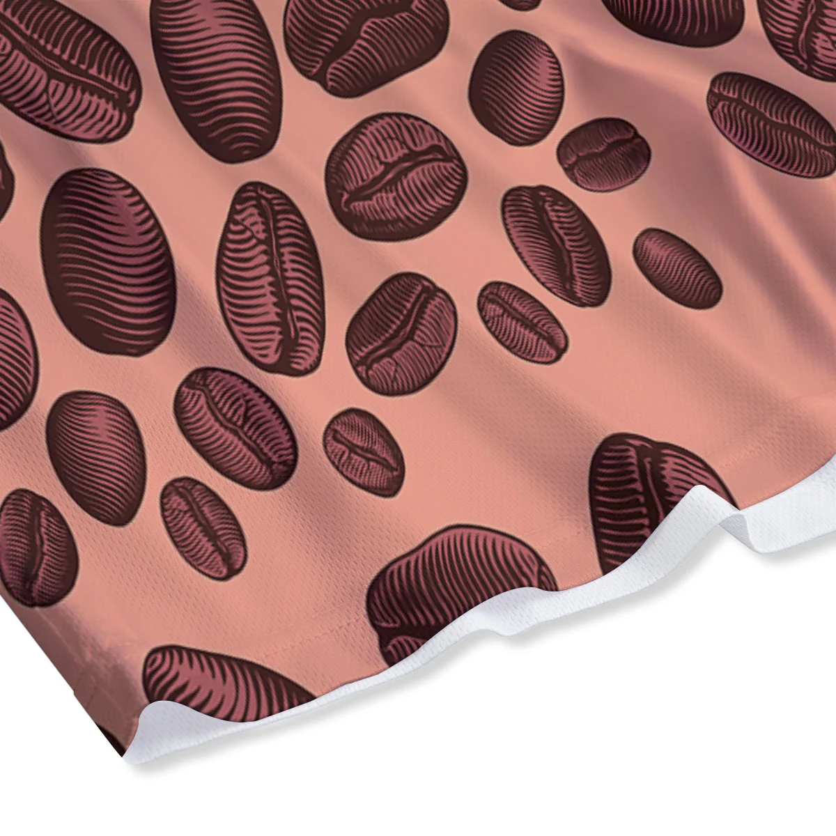 Coffee Bean Vintage Print Pattern Mesh Shorts - Image 4