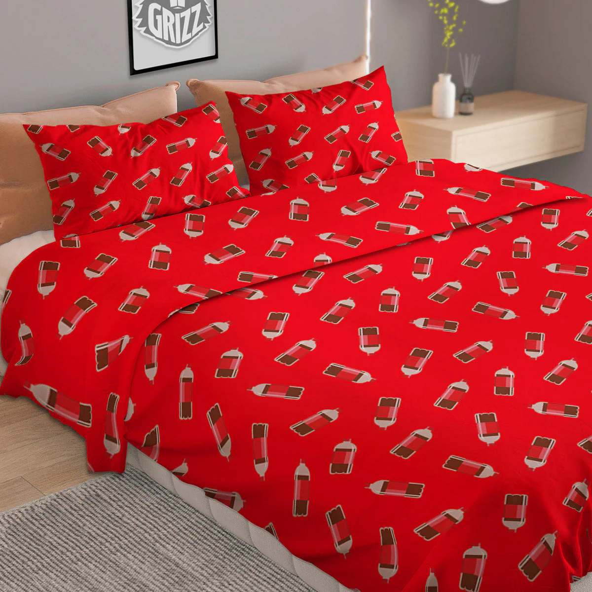 Cola Bottle Print Pattern Duvet Cover Bedding Set - Image 2