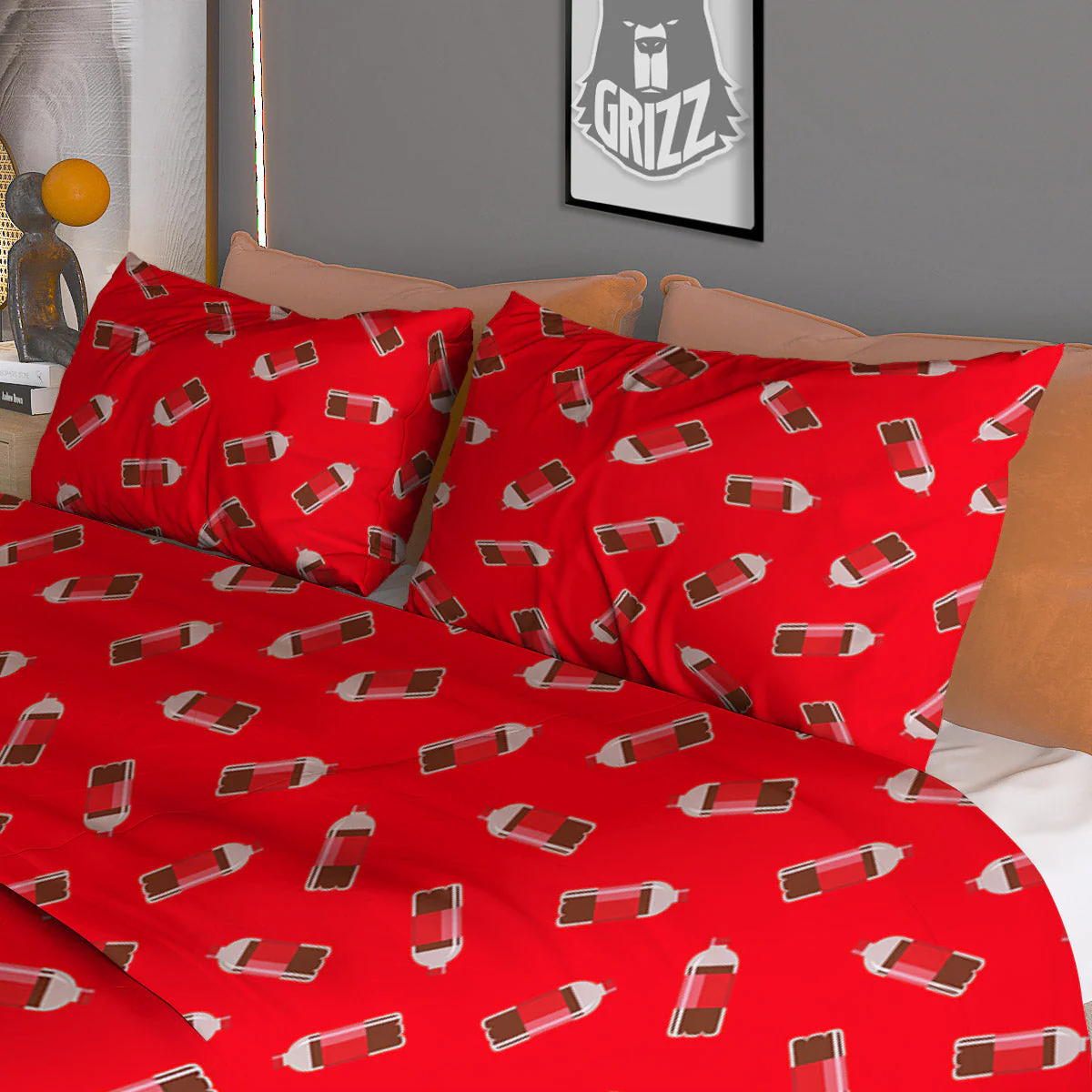 Cola Bottle Print Pattern Duvet Cover Bedding Set - Image 3