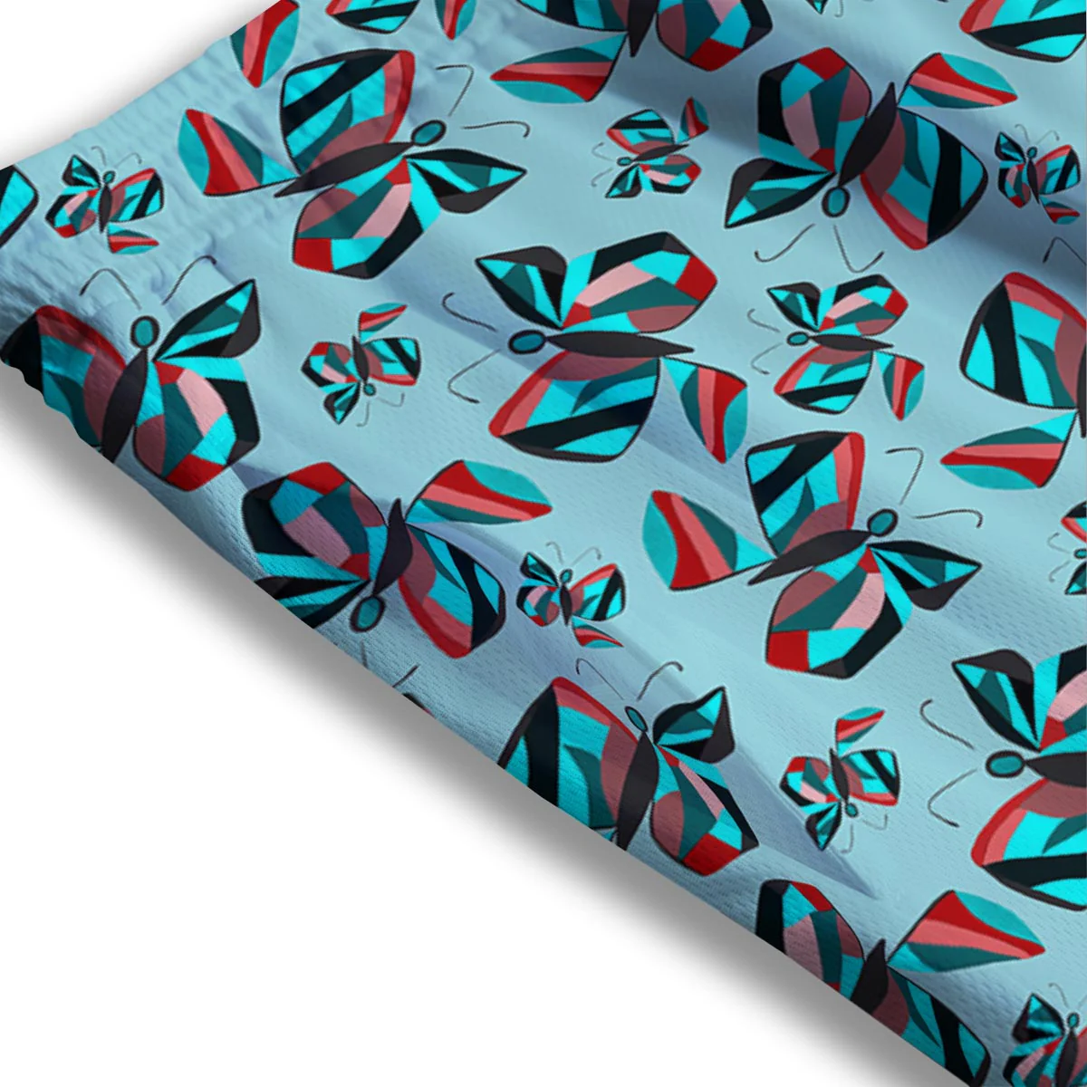 Colorful Butterfly Retro Print Pattern Mesh Shorts - Image 3