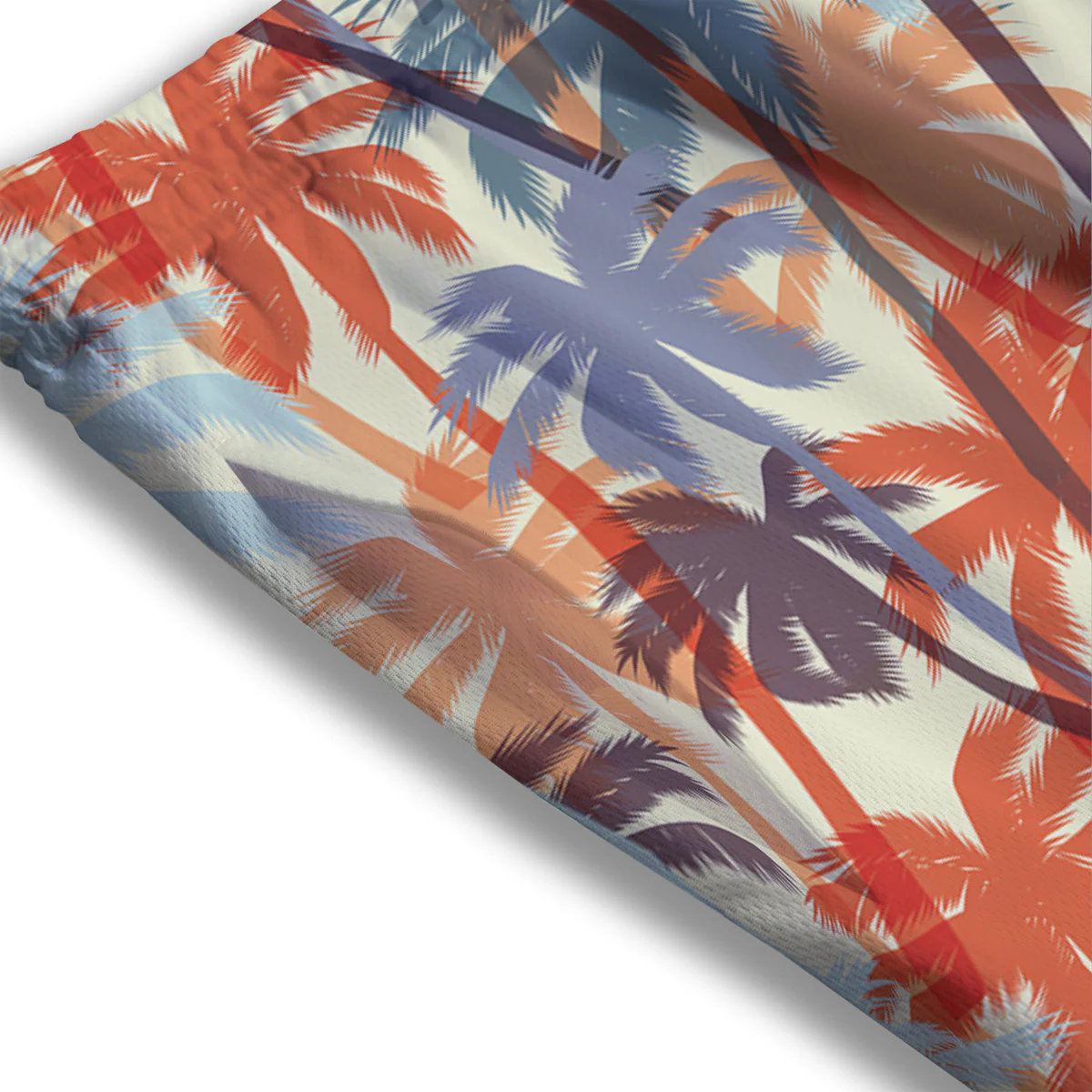 Colorful Palm Trees Print Pattern Mesh Shorts - Image 3