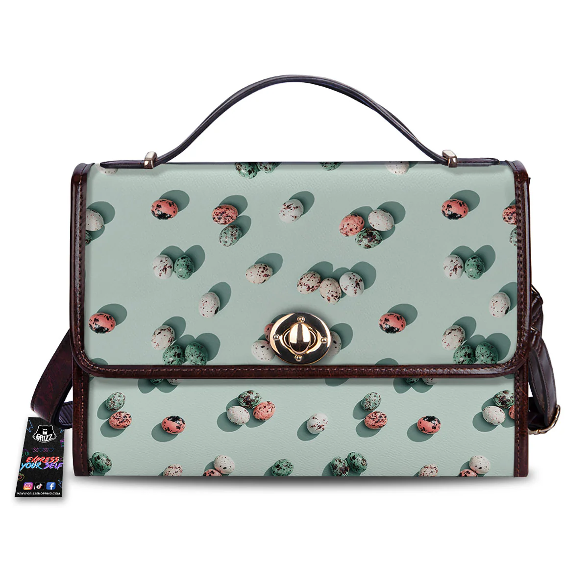 Colorful Pile Of Easter Eggs Print Pattern Women's Satchel Bag
