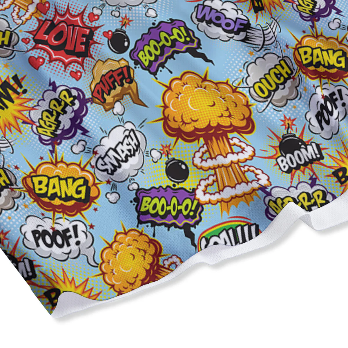 Comics Book Speech Print Pattern Mesh Shorts - Image 4