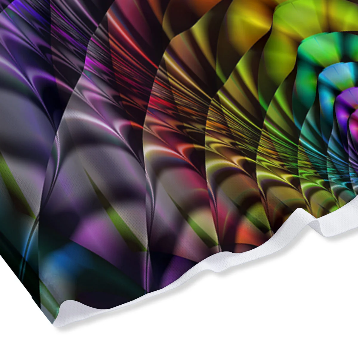 Computer Generated Colorful Fractal Print Mesh Shorts - Image 4