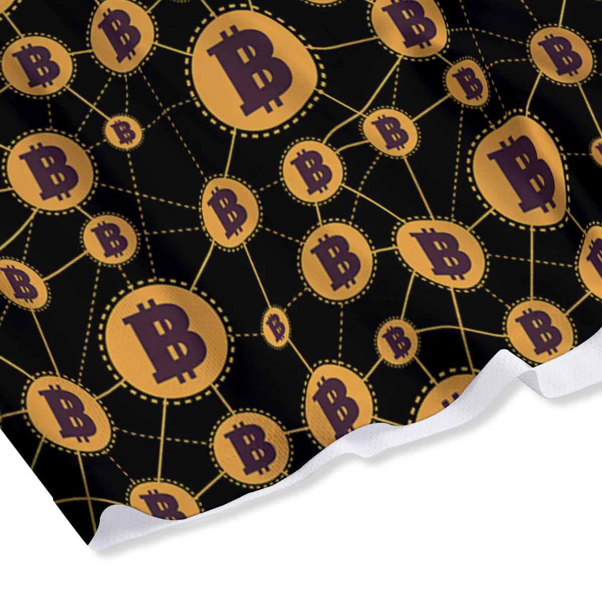 Connection Bitcoin Print Pattern Mesh Shorts - Image 4