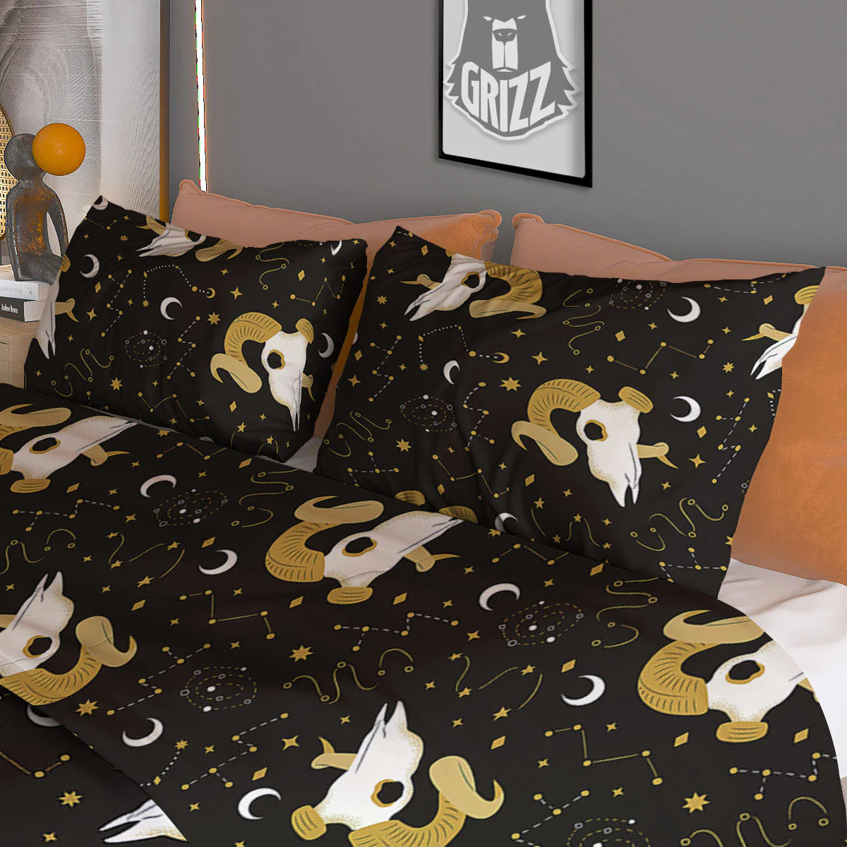 Constellation Aries Print Duvet Cover Bedding Set - Image 3