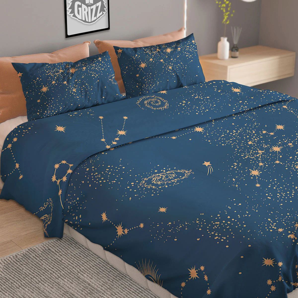 Constellation Cosmic Print Pattern Duvet Cover Bedding Set - Image 2