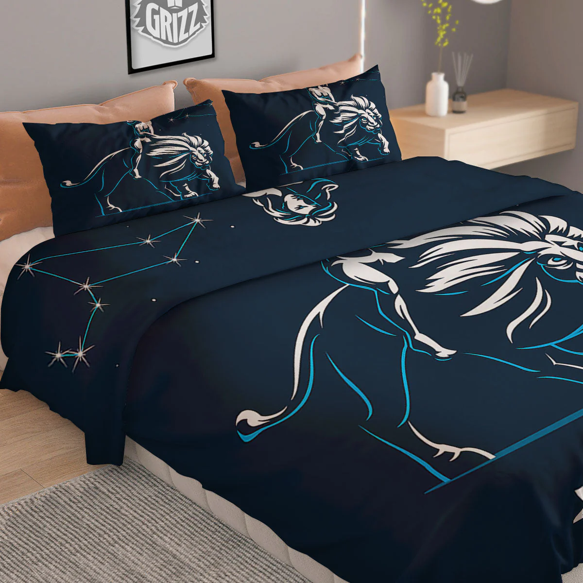 Constellation Leo Print Duvet Cover Bedding Set - Image 2