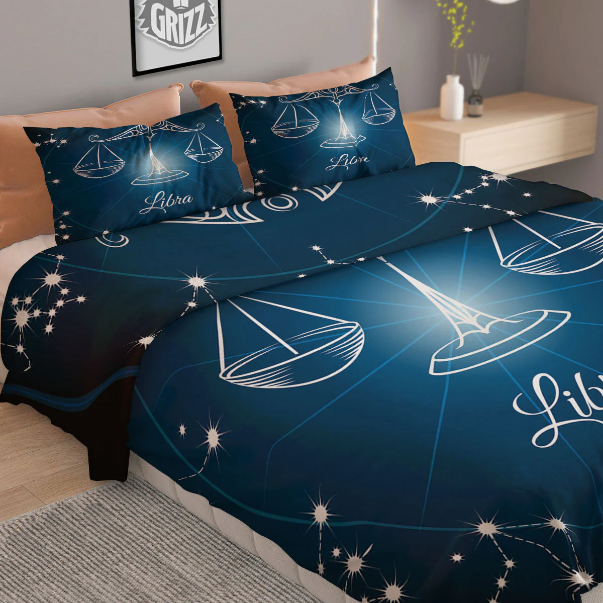 Constellation Libra Print Duvet Cover Bedding Set - Image 2