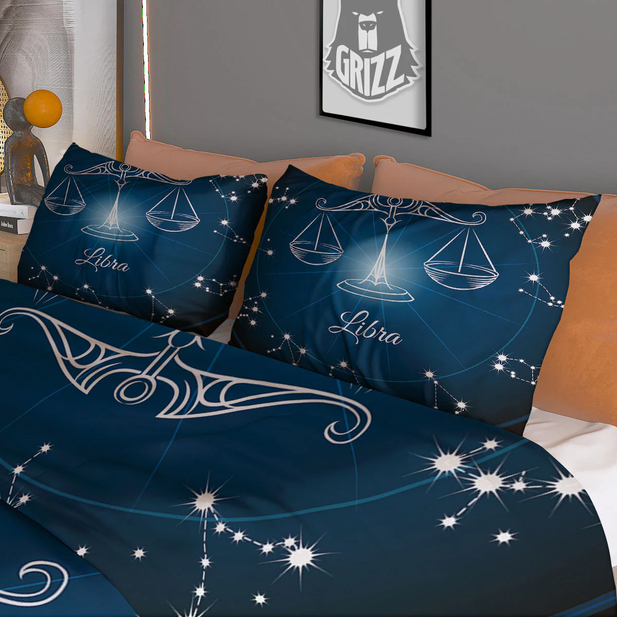 Constellation Libra Print Duvet Cover Bedding Set - Image 3