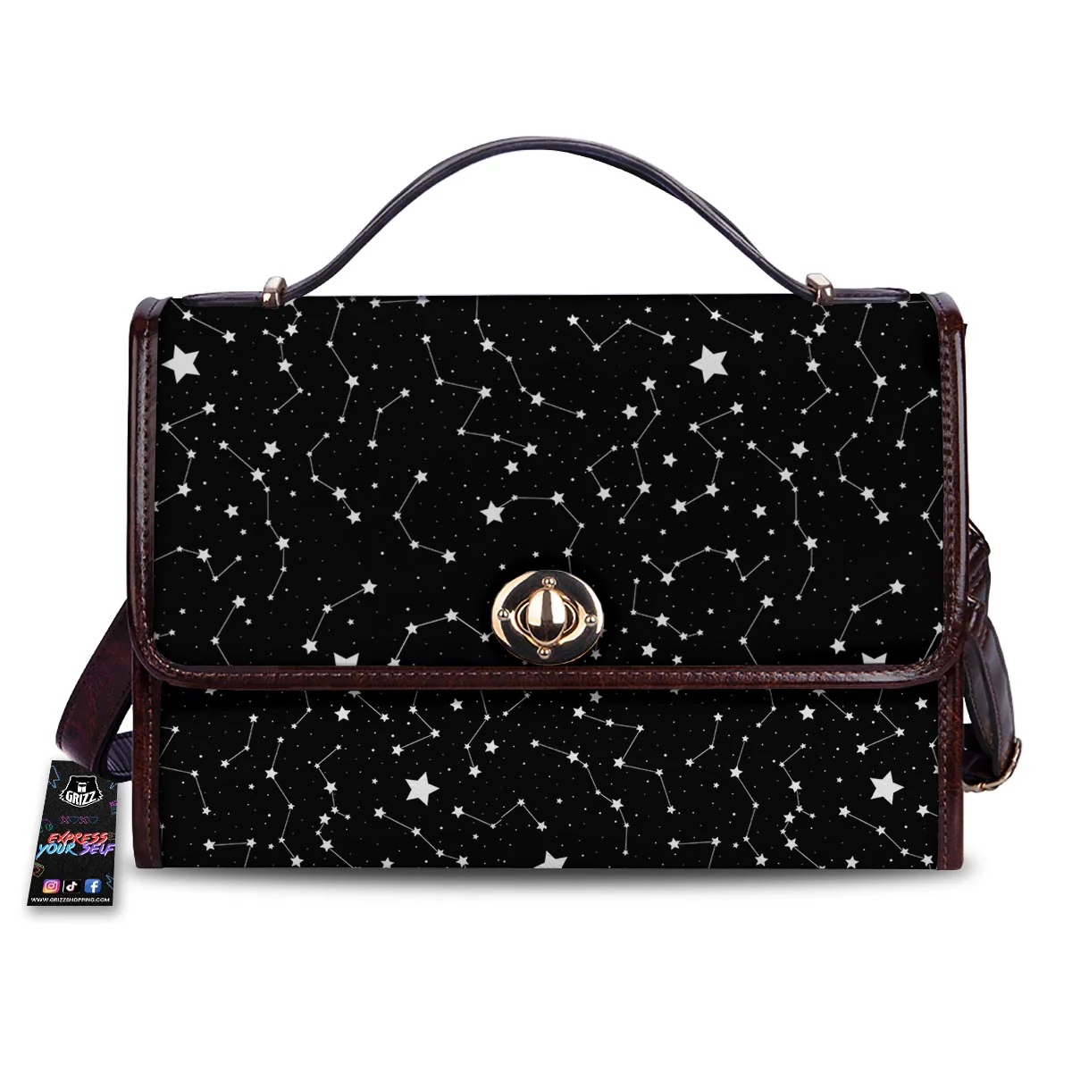 Constellations Star Print Pattern Women's Satchel Bag