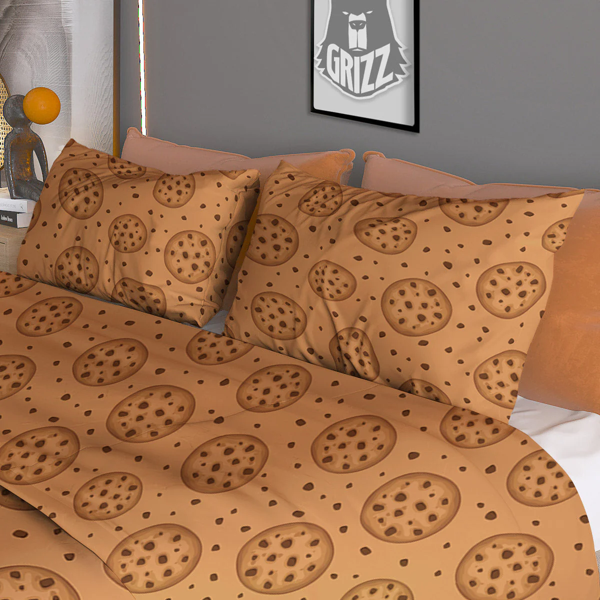 Cookie Chocolate Chip Print Pattern Duvet Cover Bedding Set - Image 3
