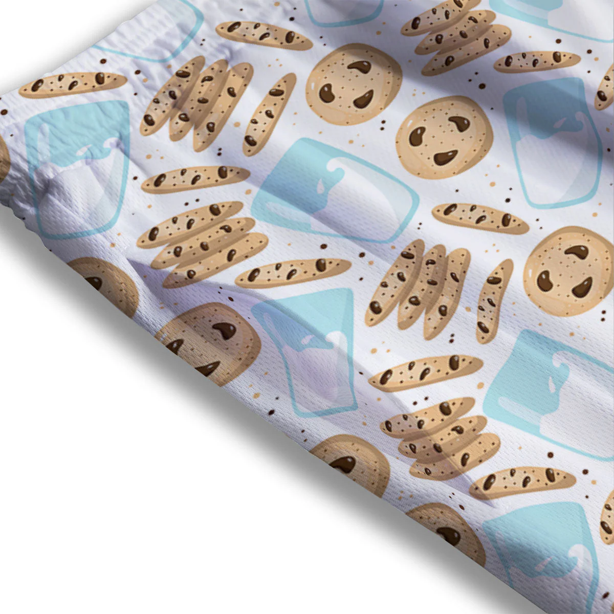 Cookies And Milk Print Pattern Mesh Shorts - Image 3