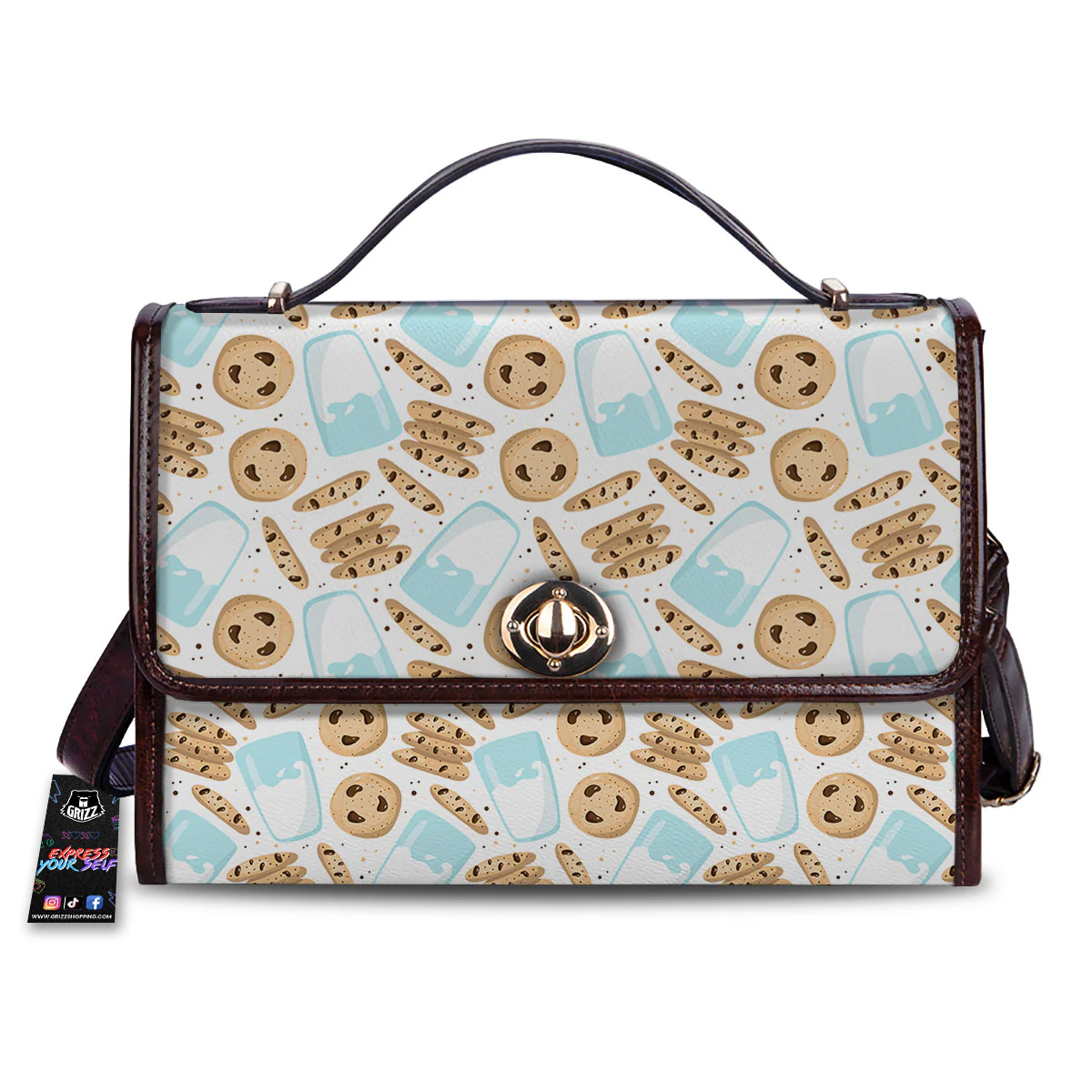 Cookies And Milk Print Pattern Women's Satchel Bag