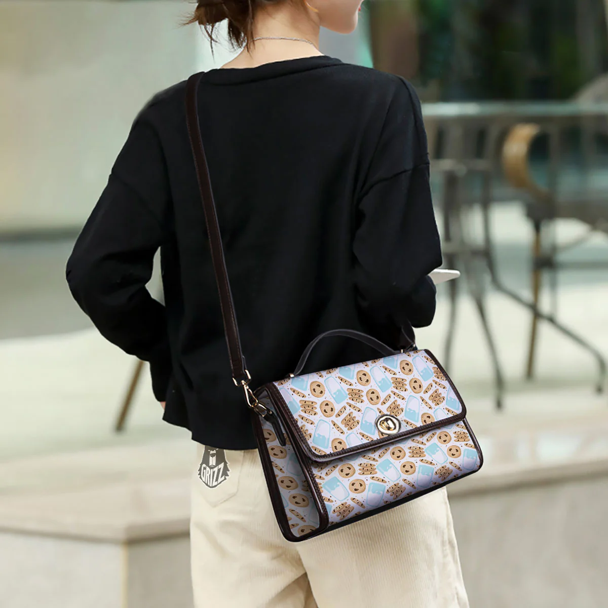 Cookies And Milk Print Pattern Women's Satchel Bag - Image 3