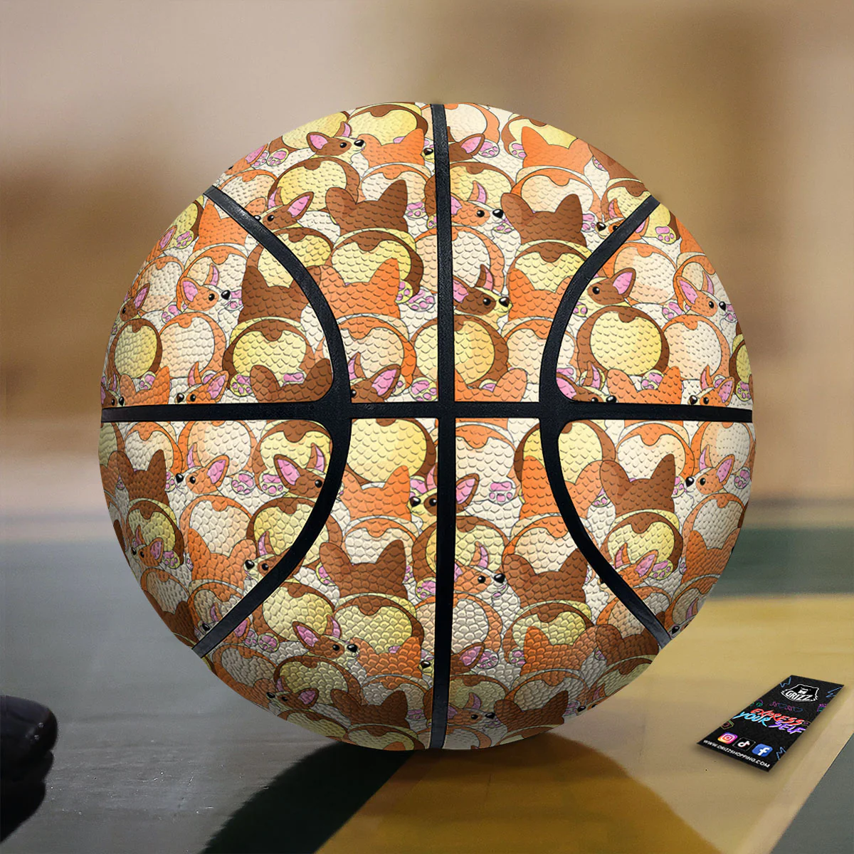 Corgi Butt Print Pattern Basketball