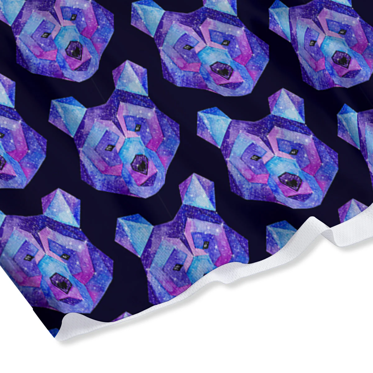 Cosmic Polygonal Bear Print Pattern Mesh Shorts - Image 4