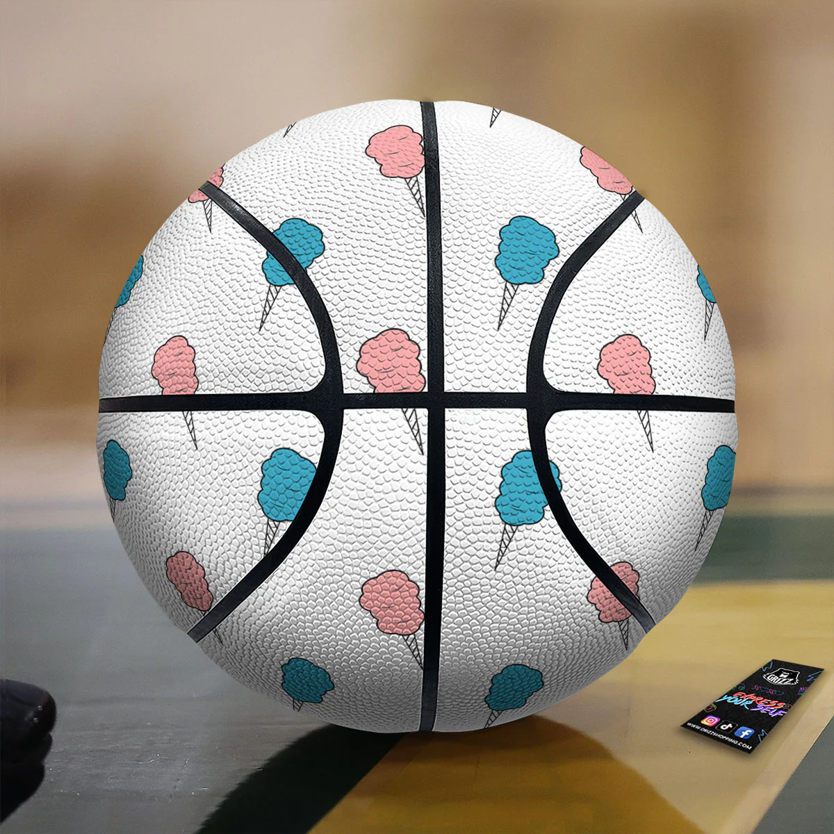 Cotton Candy Blue And Pink Print Pattern Basketball