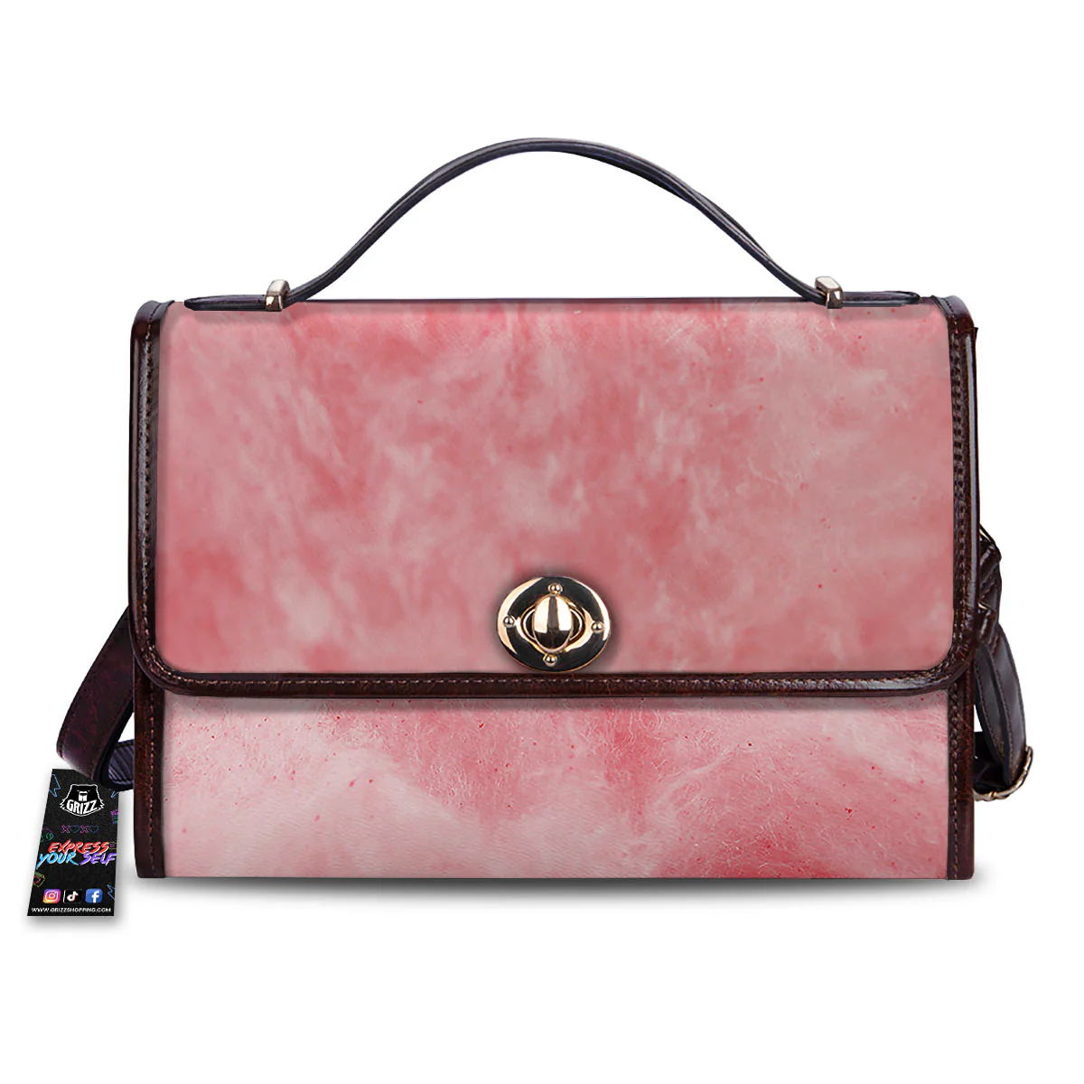 Cotton Candy Pink Print Women's Satchel Bag