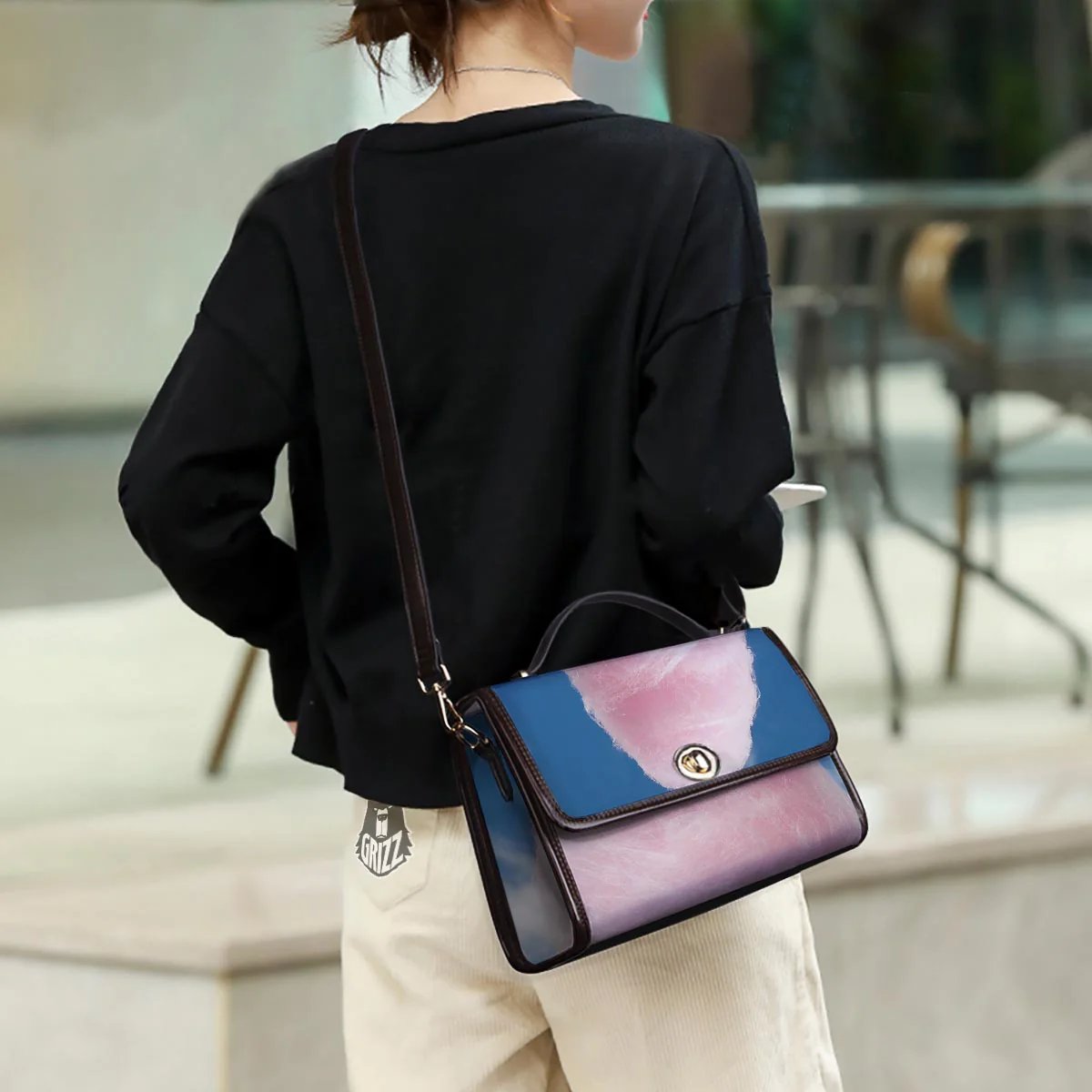 Cotton Candy Sweet Print Women's Satchel Bag - Image 3