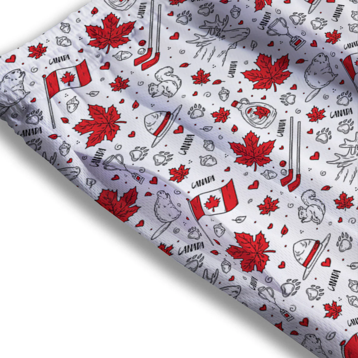 Country Canada Print Pattern Mesh Shorts - Image 3
