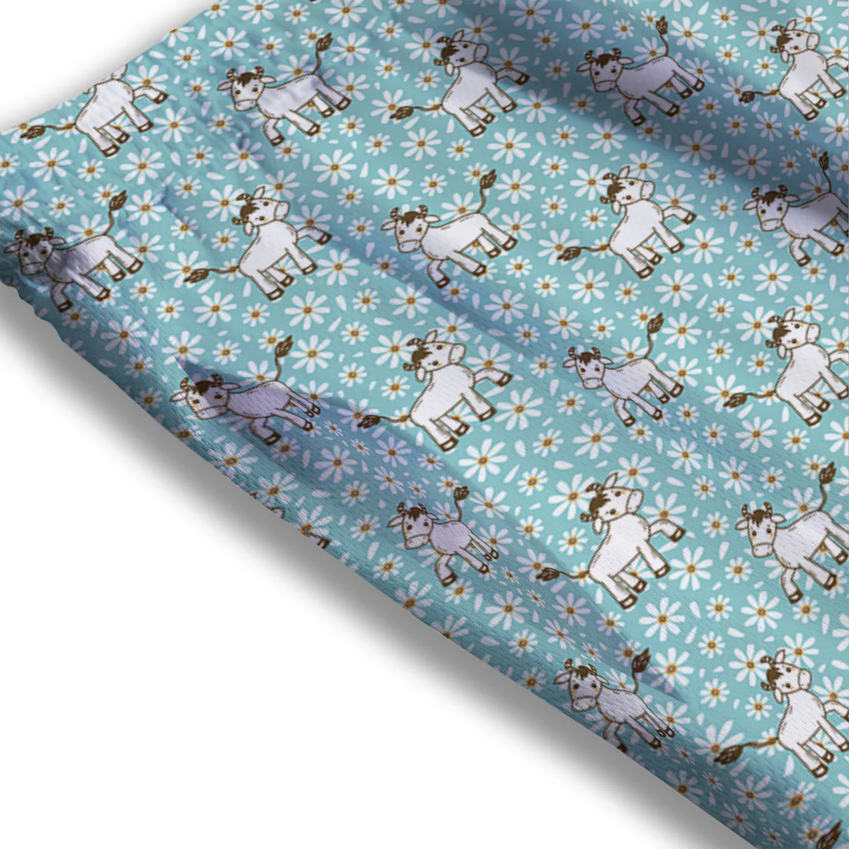 Cow And Cartoon Daisy Print Pattern Mesh Shorts - Image 3
