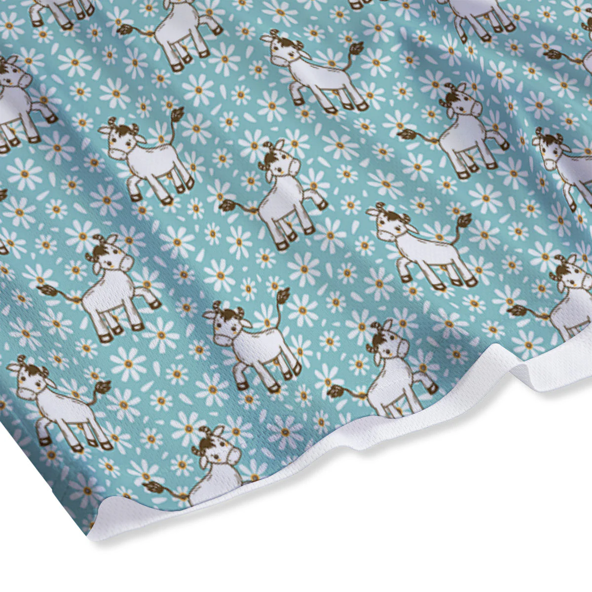Cow And Cartoon Daisy Print Pattern Mesh Shorts - Image 4