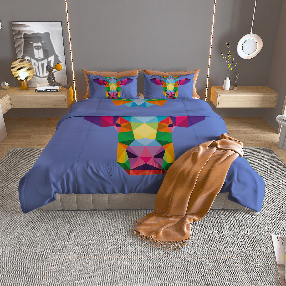 Cow Colorful Print Duvet Cover Bedding Set