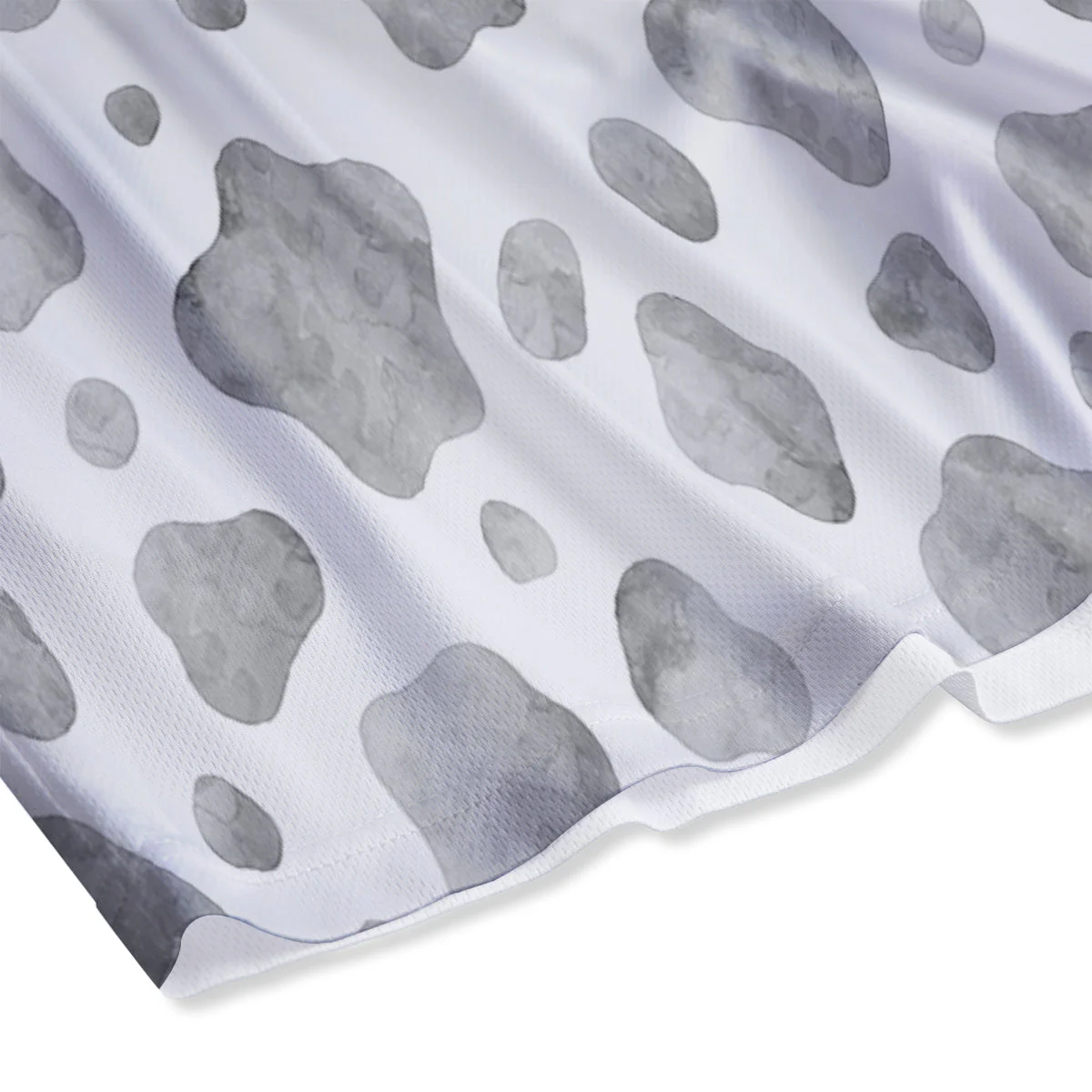Cow Grey And White Print Pattern Mesh Shorts - Image 4