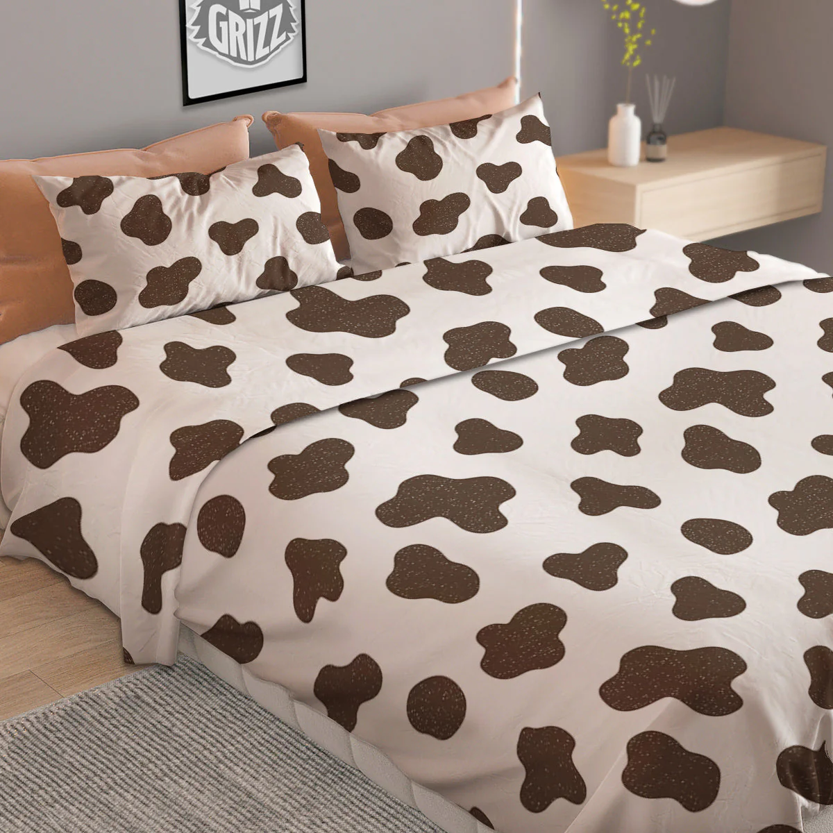 Cow Milk And Chocolate Print Duvet Cover Bedding Set - Image 2