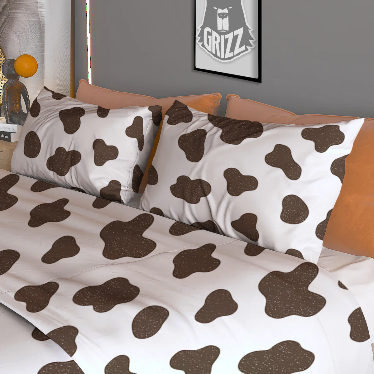 Cow Milk And Chocolate Print Duvet Cover Bedding Set - Image 3
