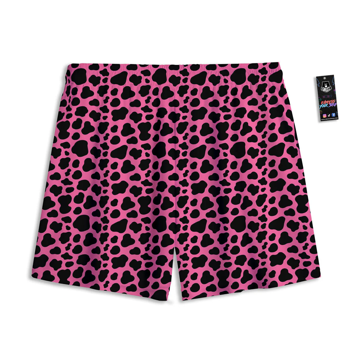 Cow Pink And Black Print Mesh Shorts - Image 2