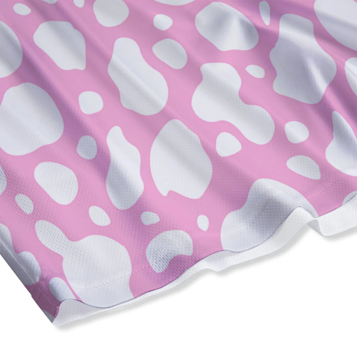 Cow Pink And White Print Pattern Mesh Shorts - Image 4
