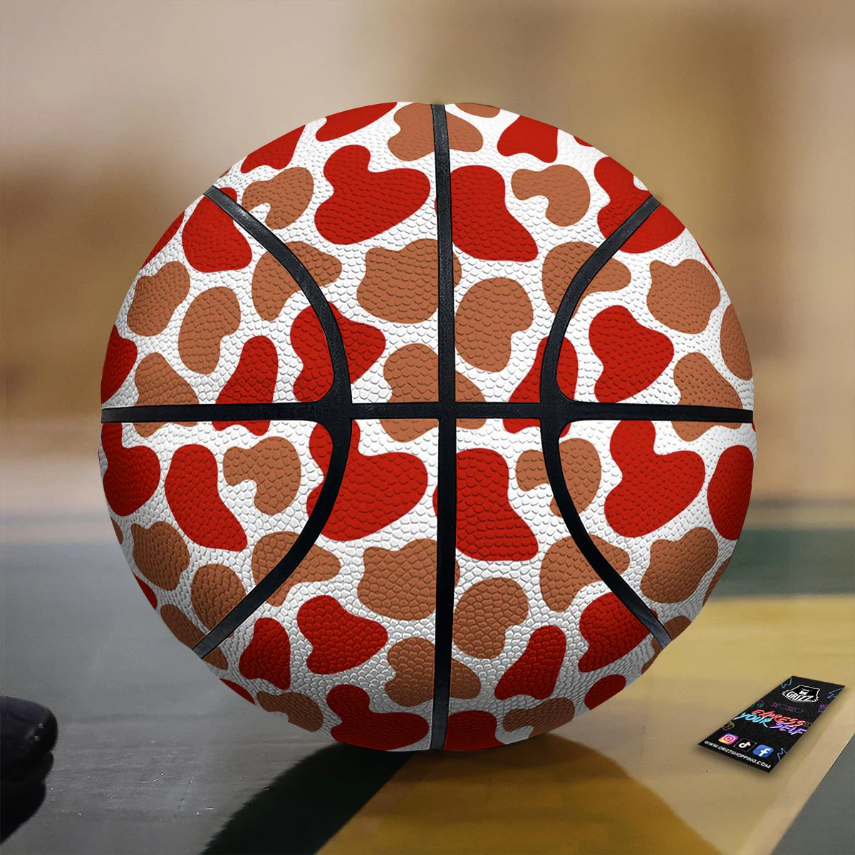 Cow Red Brown Print Pattern Basketball