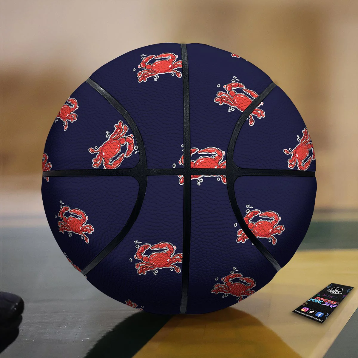 Crab Red Print Pattern Basketball
