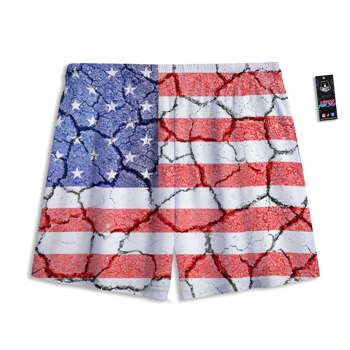 Cracked Flag American Print Mesh Shorts - Image 2
