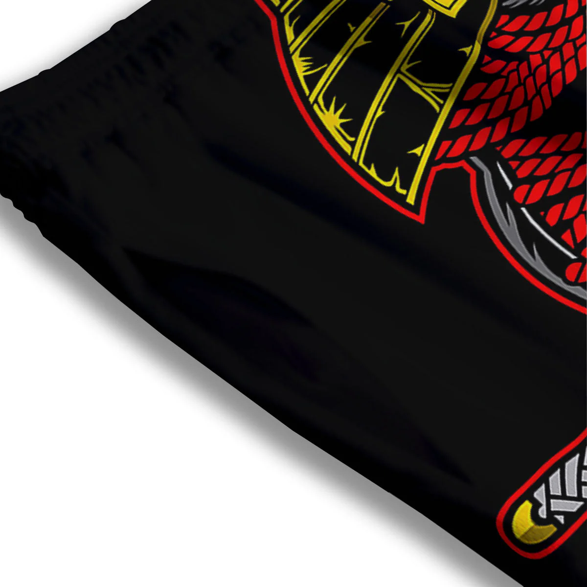 Crow And Samurai Print Mesh Shorts - Image 3