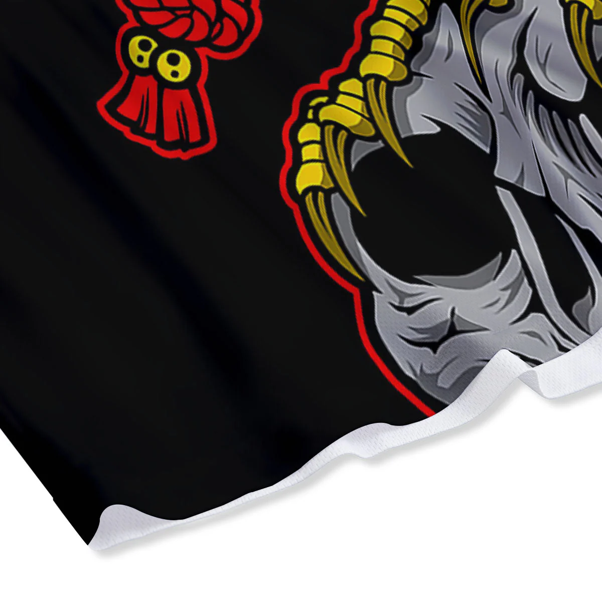 Crow And Samurai Print Mesh Shorts - Image 4