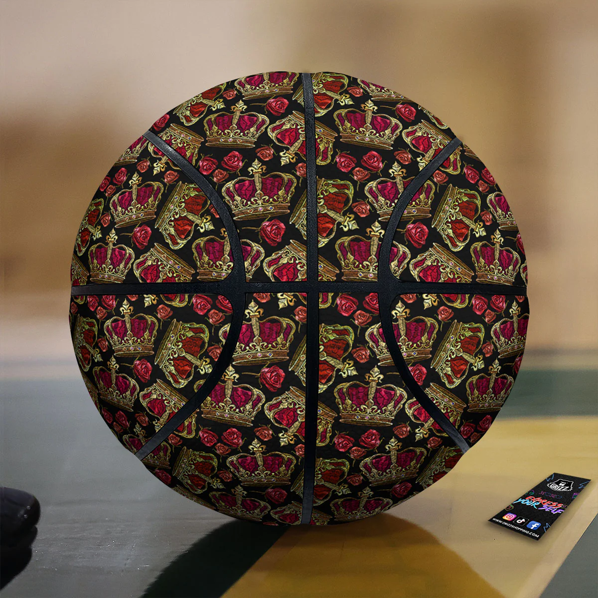 Crown Embroidery Print Pattern Basketball