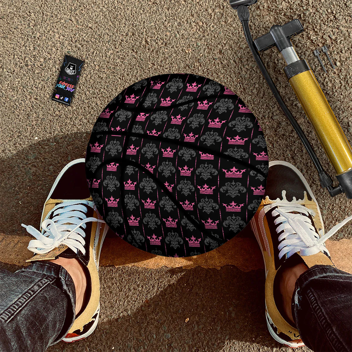 Crown Pink Print Pattern Basketball - Image 2