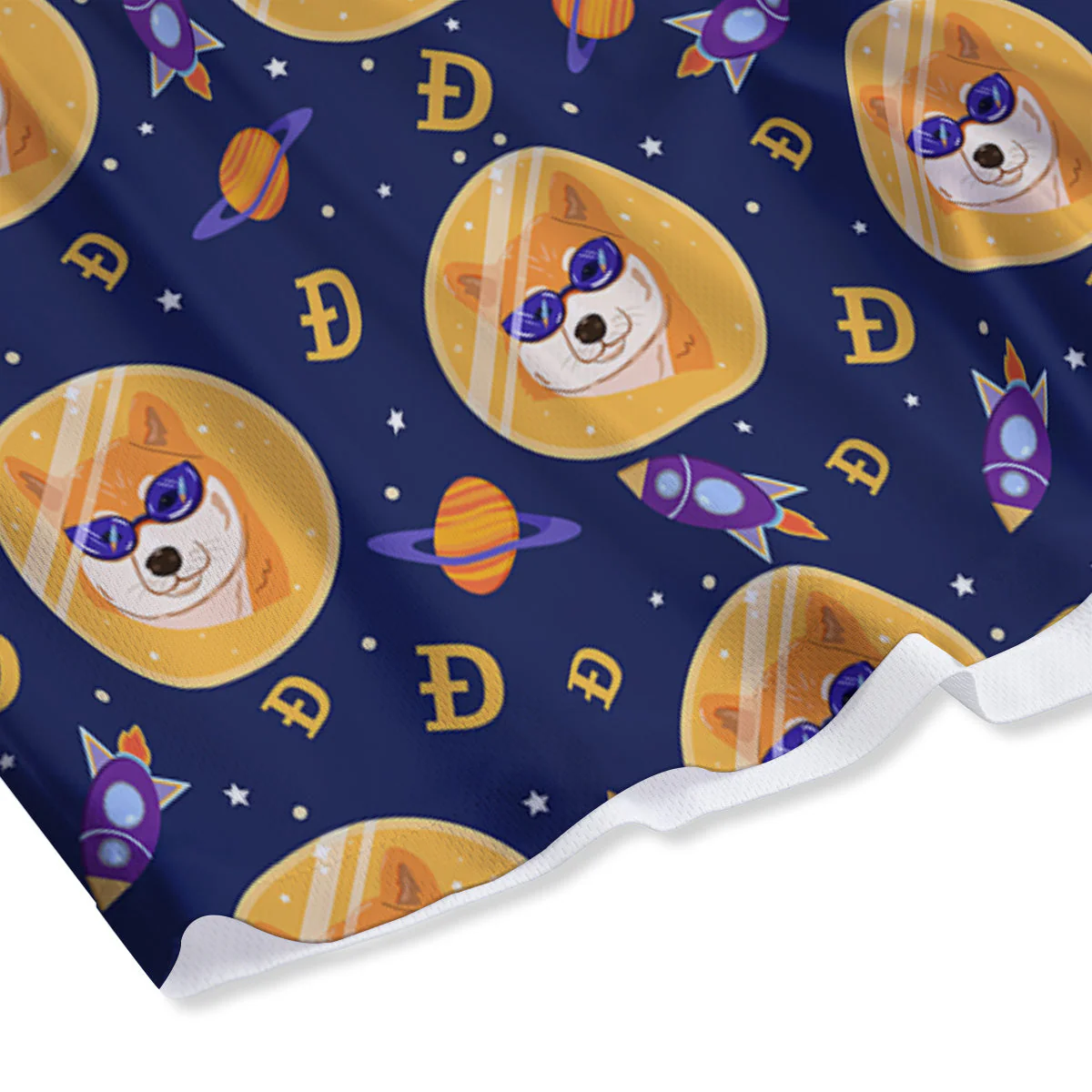 Cryptocurrency Shiba Print Pattern Mesh Shorts - Image 4