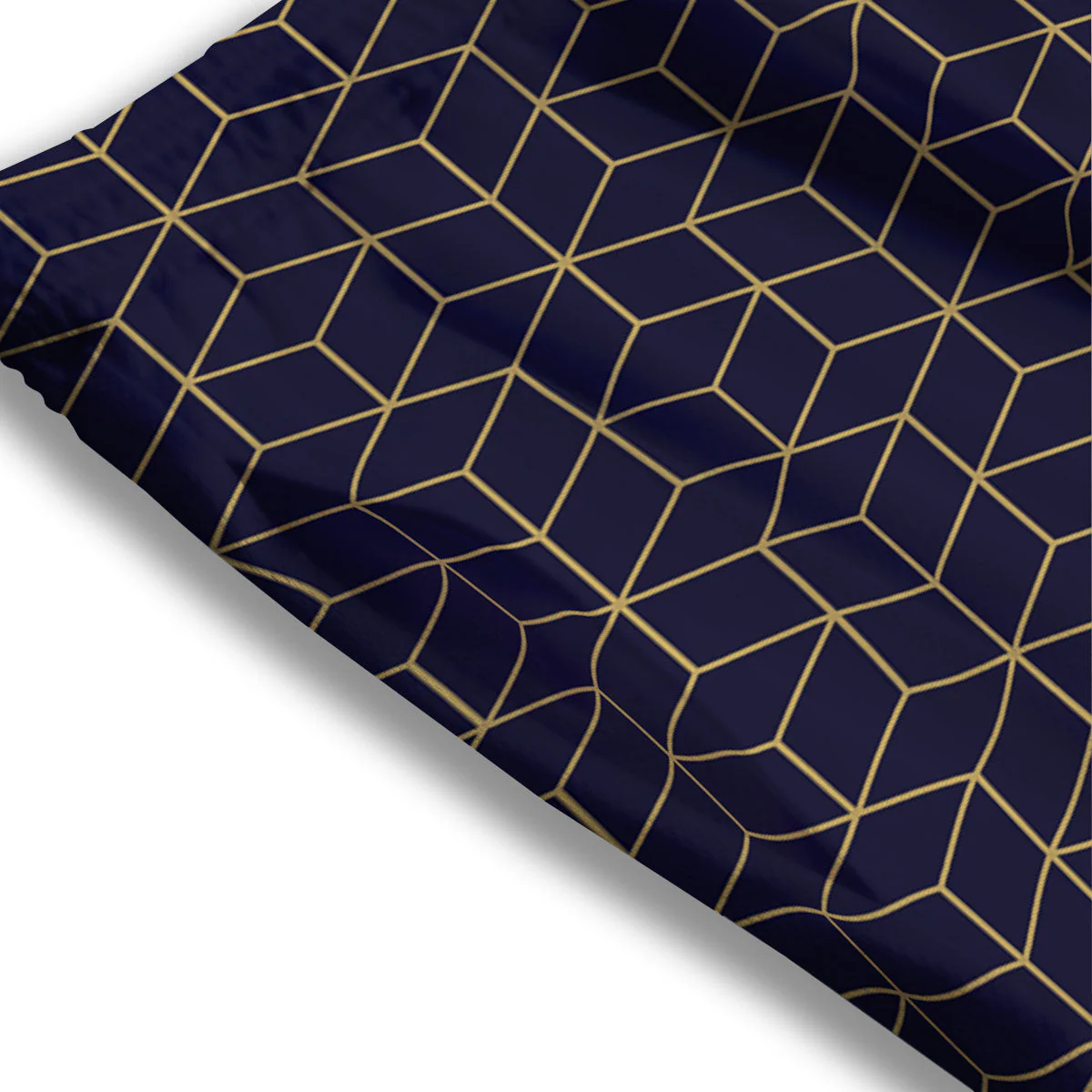 Cube Shape Black Geometric Print Pattern Mesh Shorts - Image 3