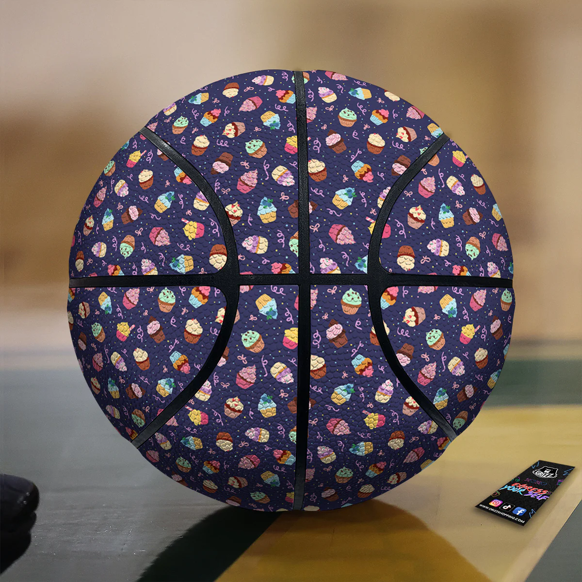 Cupcake Cute Print Pattern Basketball