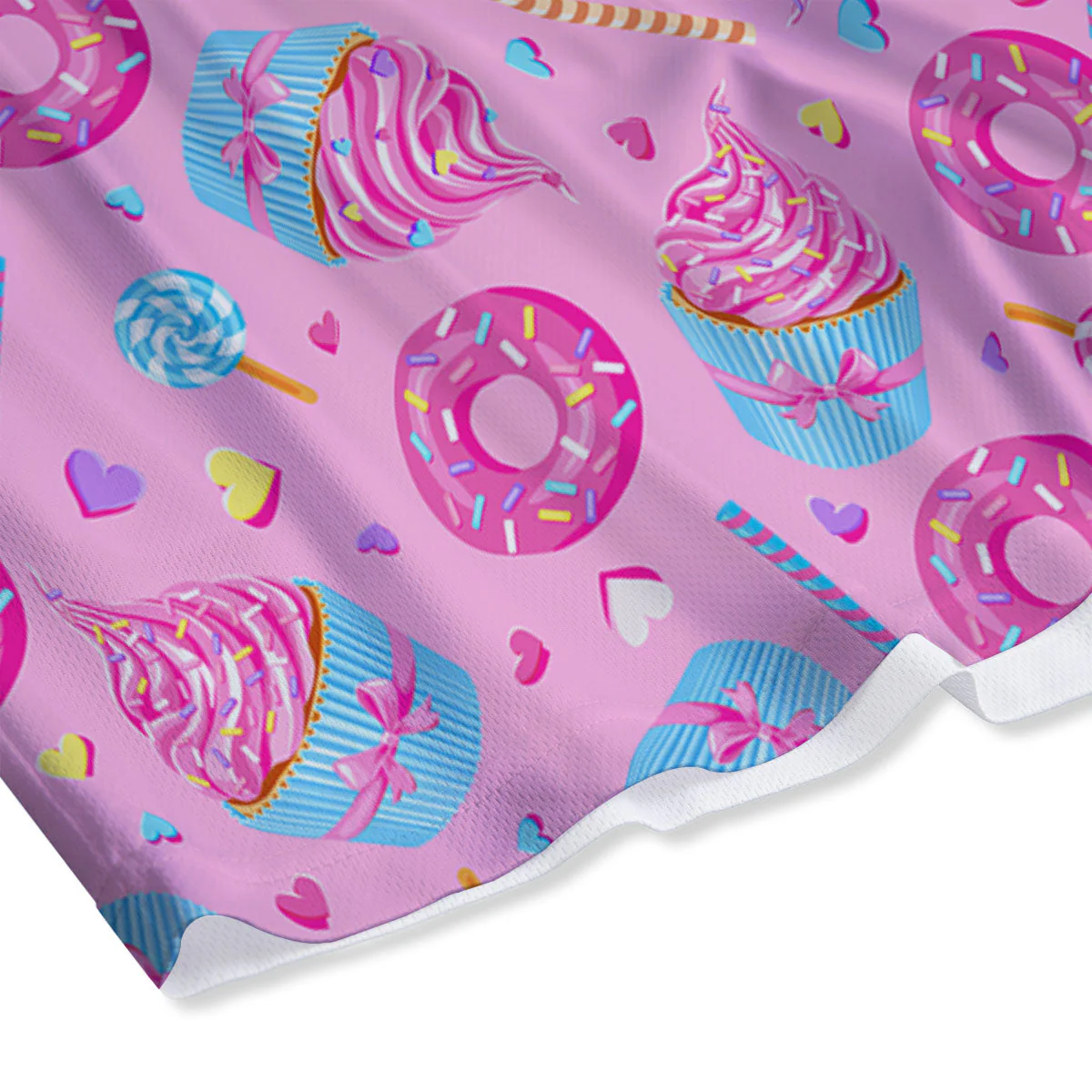 Cupcake Pink Print Pattern Mesh Shorts - Image 4