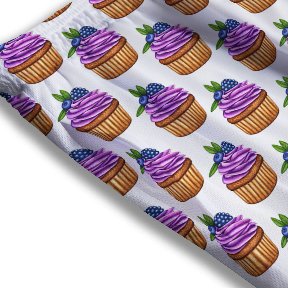 Cupcake Purple Print Pattern Mesh Shorts - Image 3